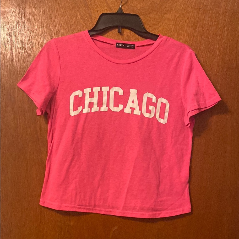 Shein Pink 'Chicago' Graphic Tee